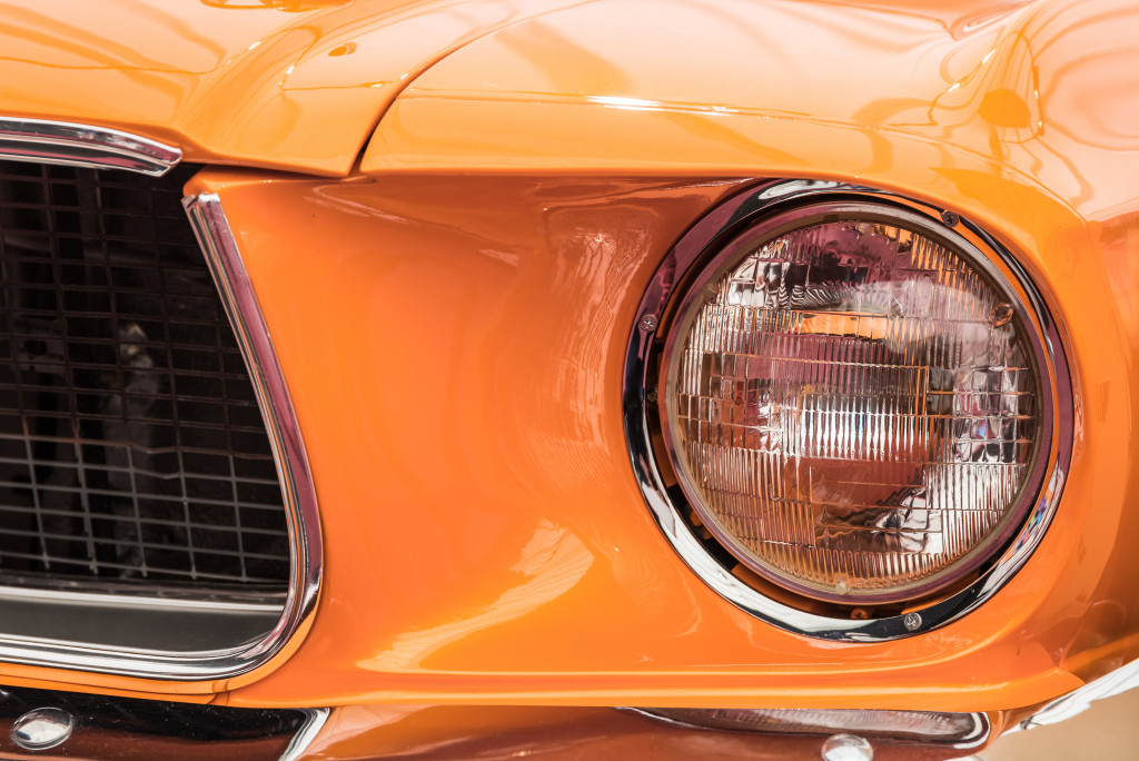 car headlight closeup