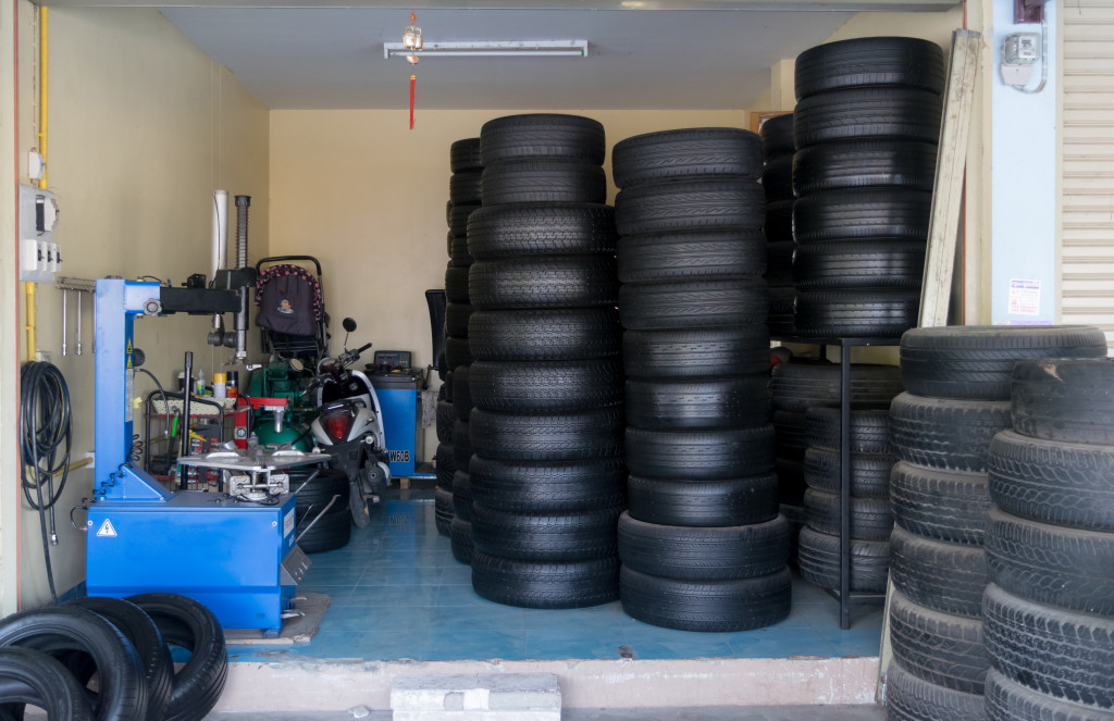 Stored truck tires