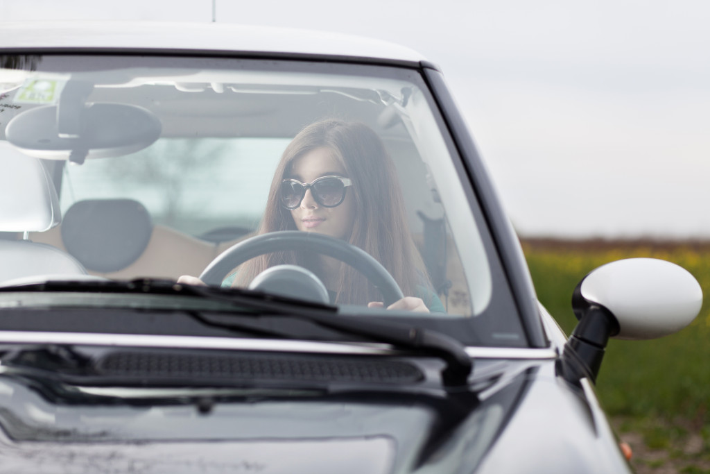 Woman driving